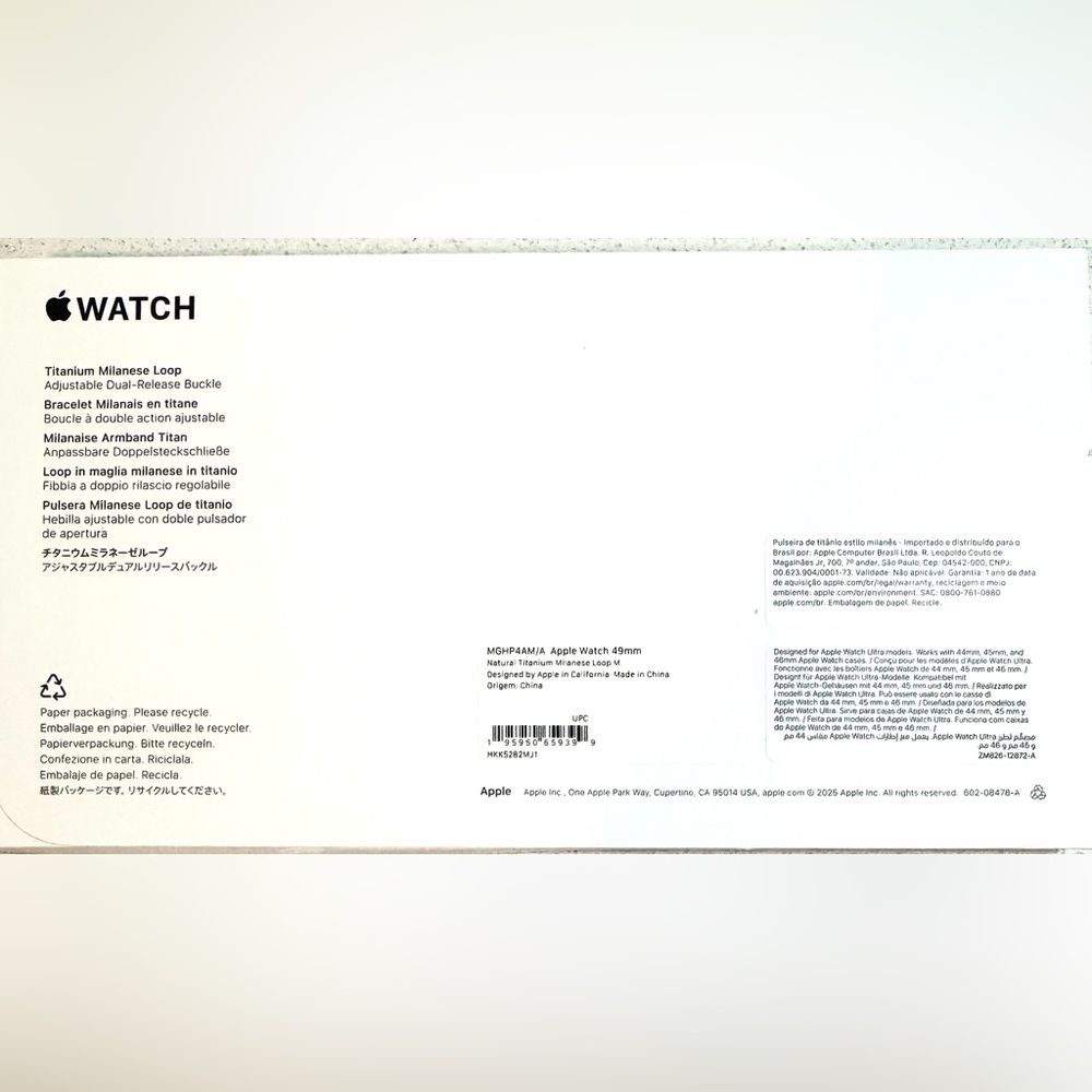 Apple iWatch 49mm NATURAL Titanium Milanese Loop size "M" for Ultra2 Sealed, New - Picture 4 of 14